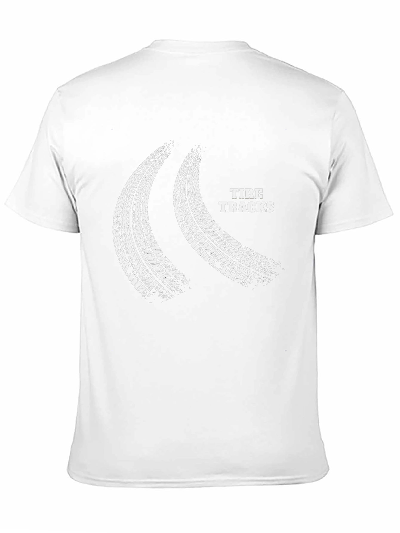 Tire Tracks Graphic Print Black T-Shirt