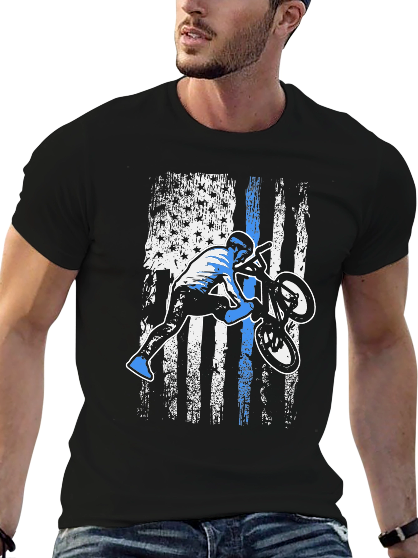 BMX Rider American Flag T-Shirt