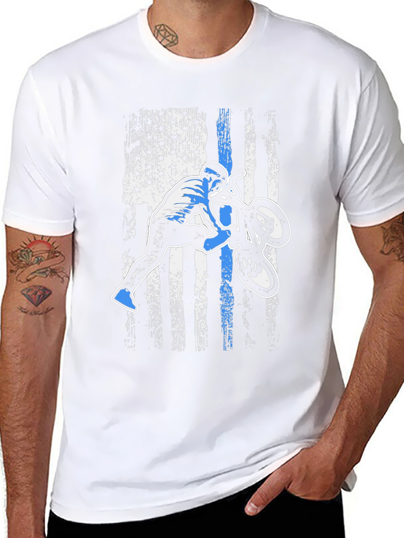 BMX Rider American Flag T-Shirt