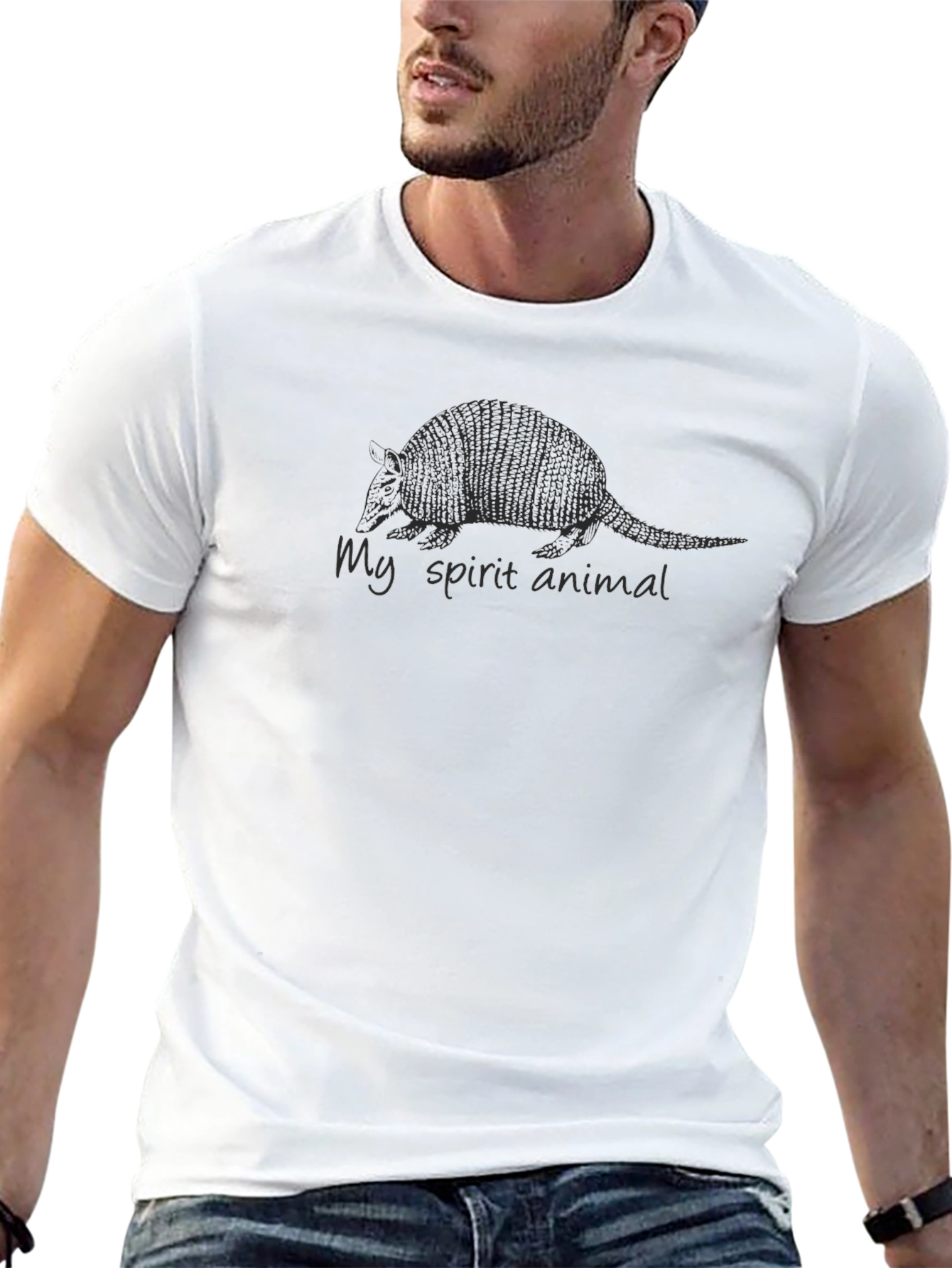 Armadillo Spirit Animal Graphic Tee - Black