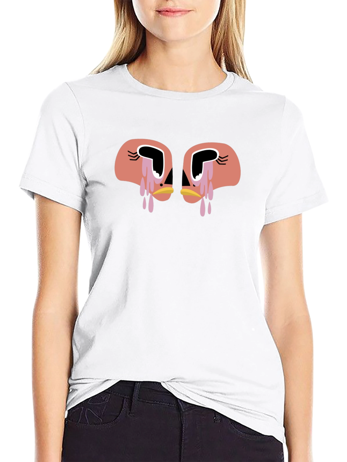Tearful Faces Graphic Black Tee