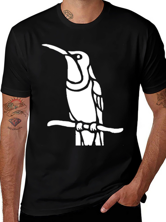 Hummingbird Graphic Tee - Black Cotton Shirt