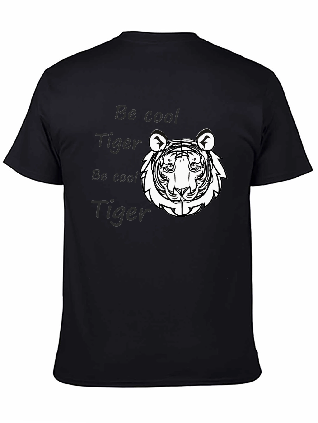 Cool Tiger Graphic Tee - Black Cotton Comfort
