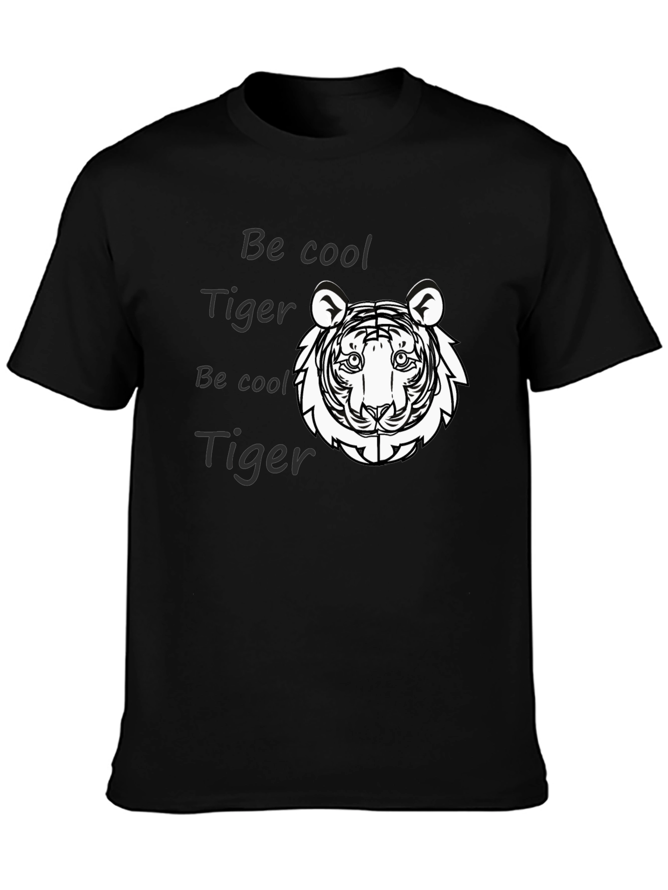 Cool Tiger Graphic Tee - Black Cotton Comfort