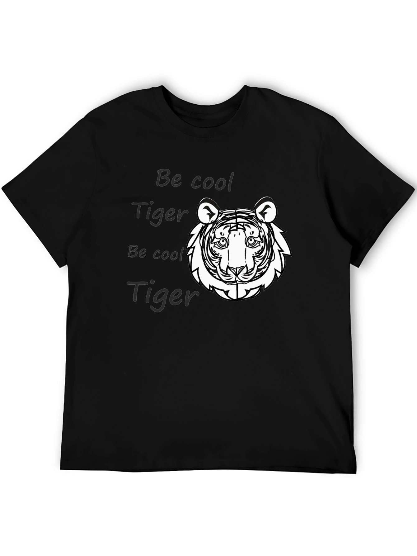 Cool Tiger Graphic Tee - Black Cotton Comfort