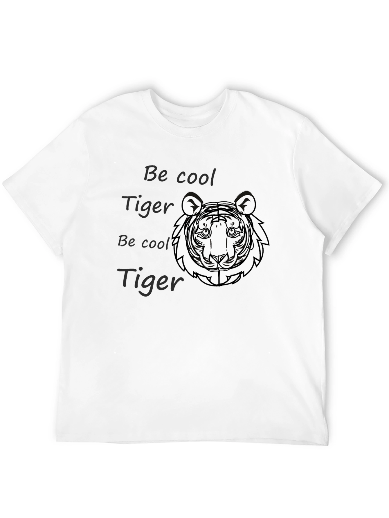 Cool Tiger Graphic Tee - Black Cotton Comfort