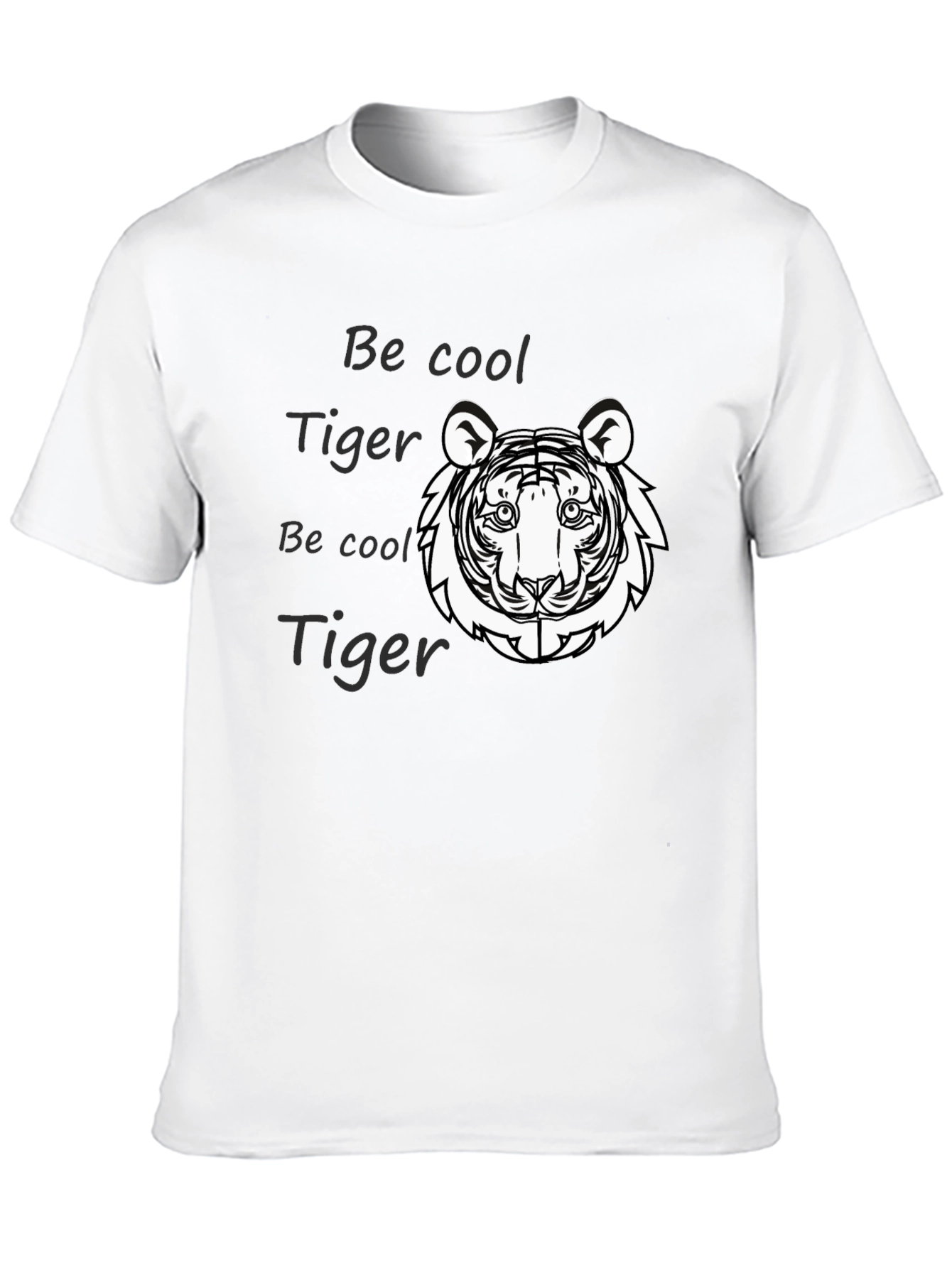 Cool Tiger Graphic Tee - Black Cotton Comfort