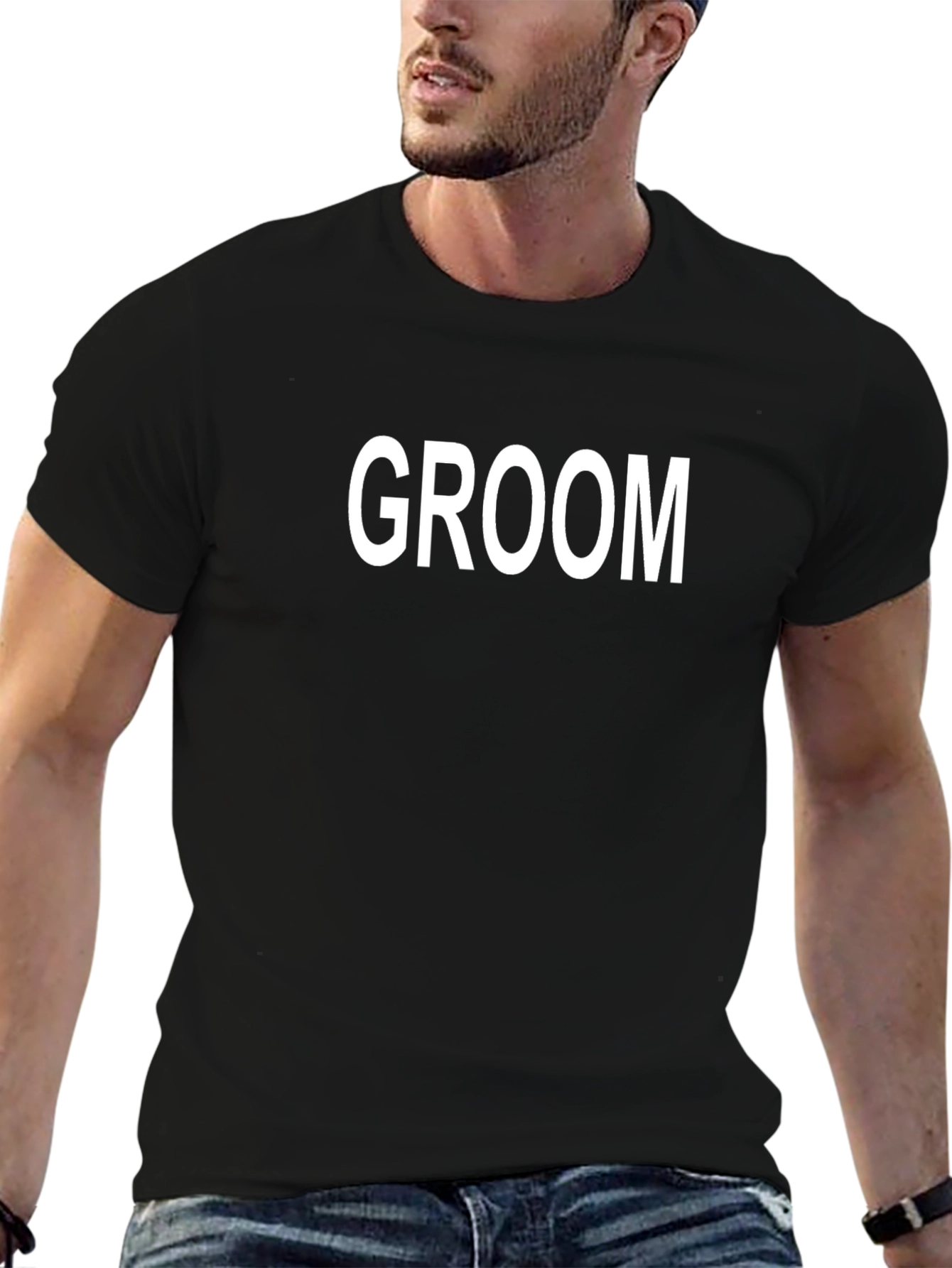 Groom Crew Neck T-Shirt - Black