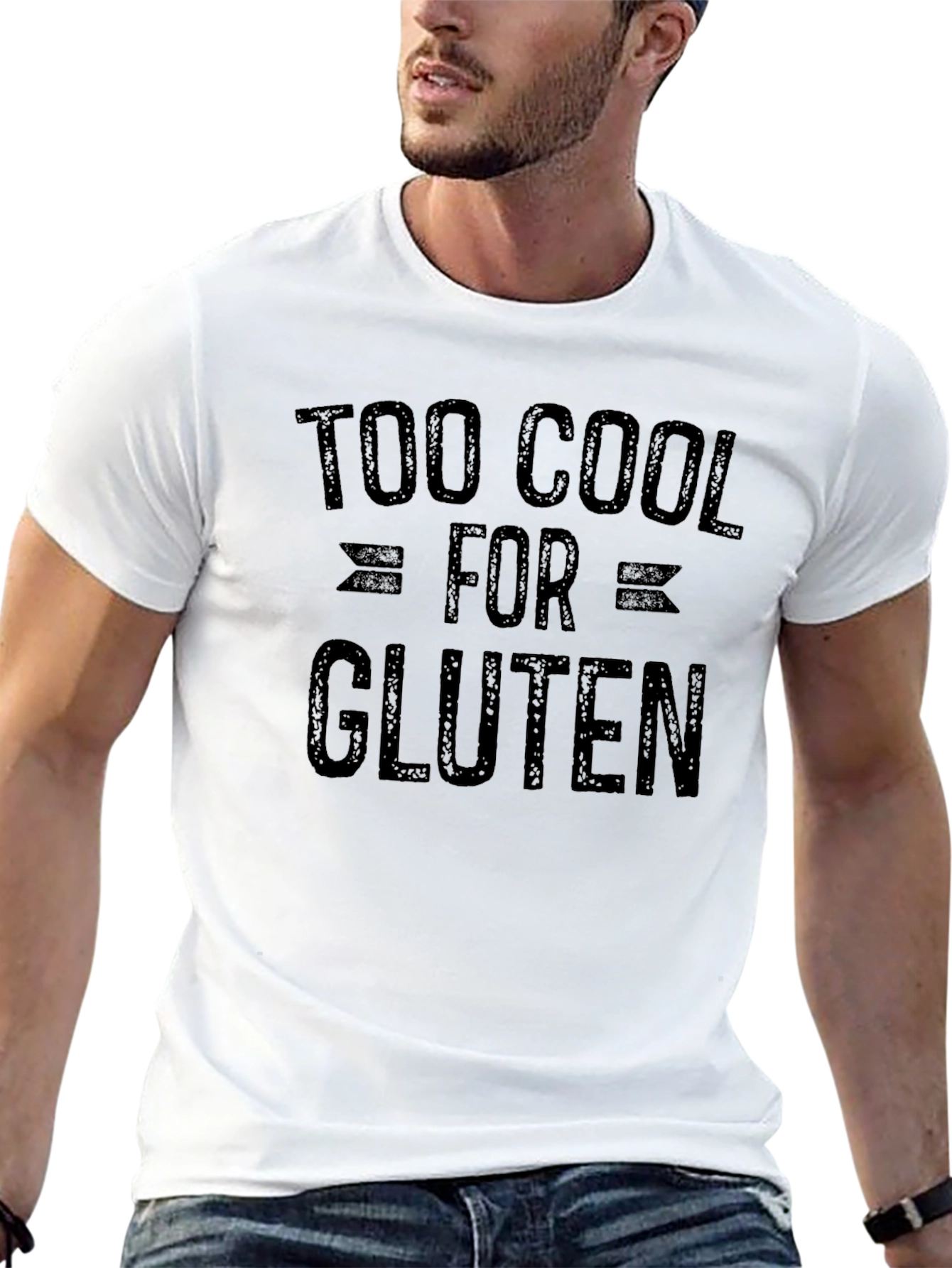 Too Cool for Gluten Graphic T-Shirt - Black
