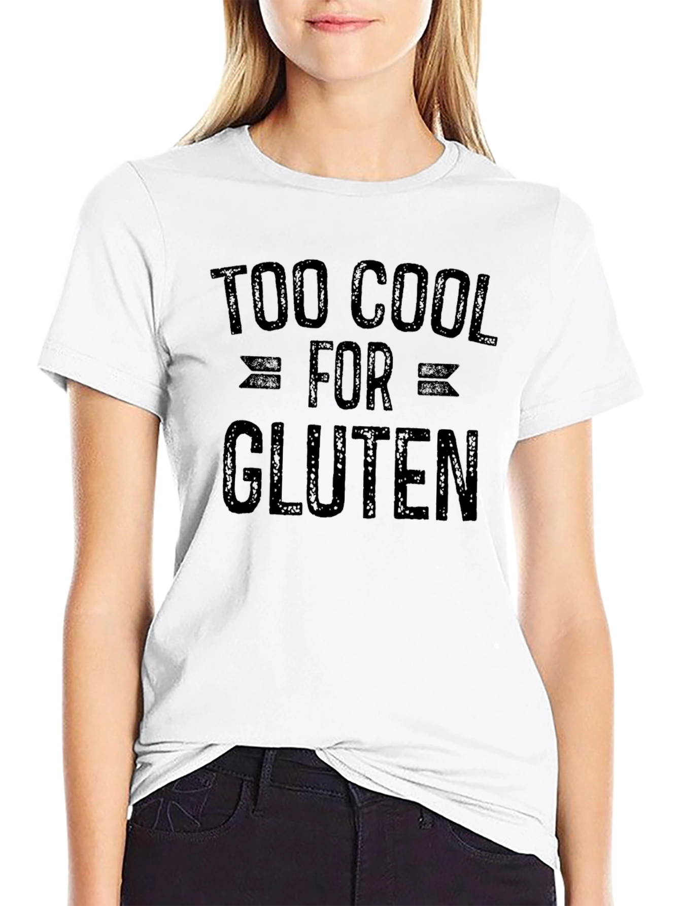 Too Cool for Gluten Graphic T-Shirt - Black