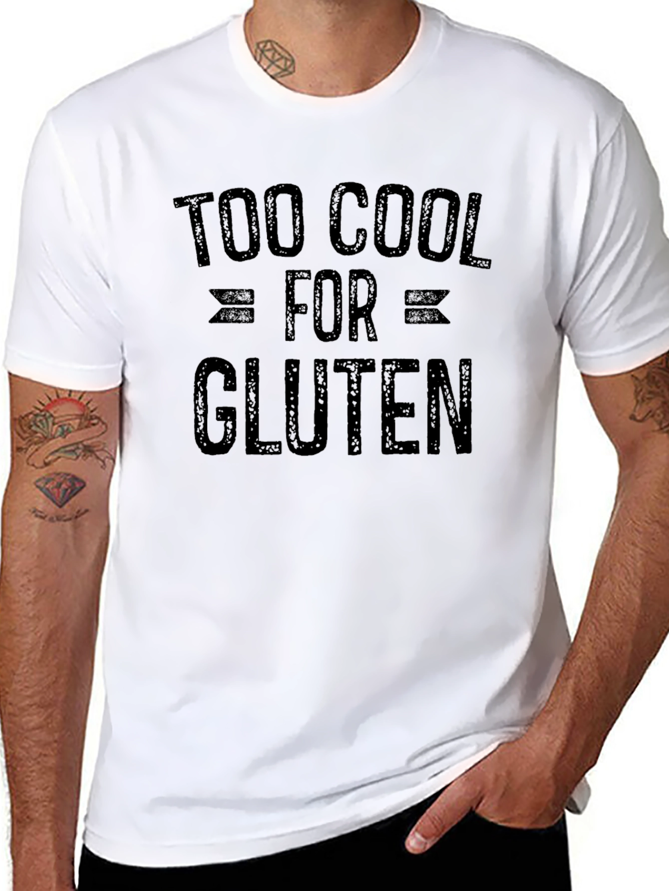 Too Cool for Gluten Graphic T-Shirt - Black
