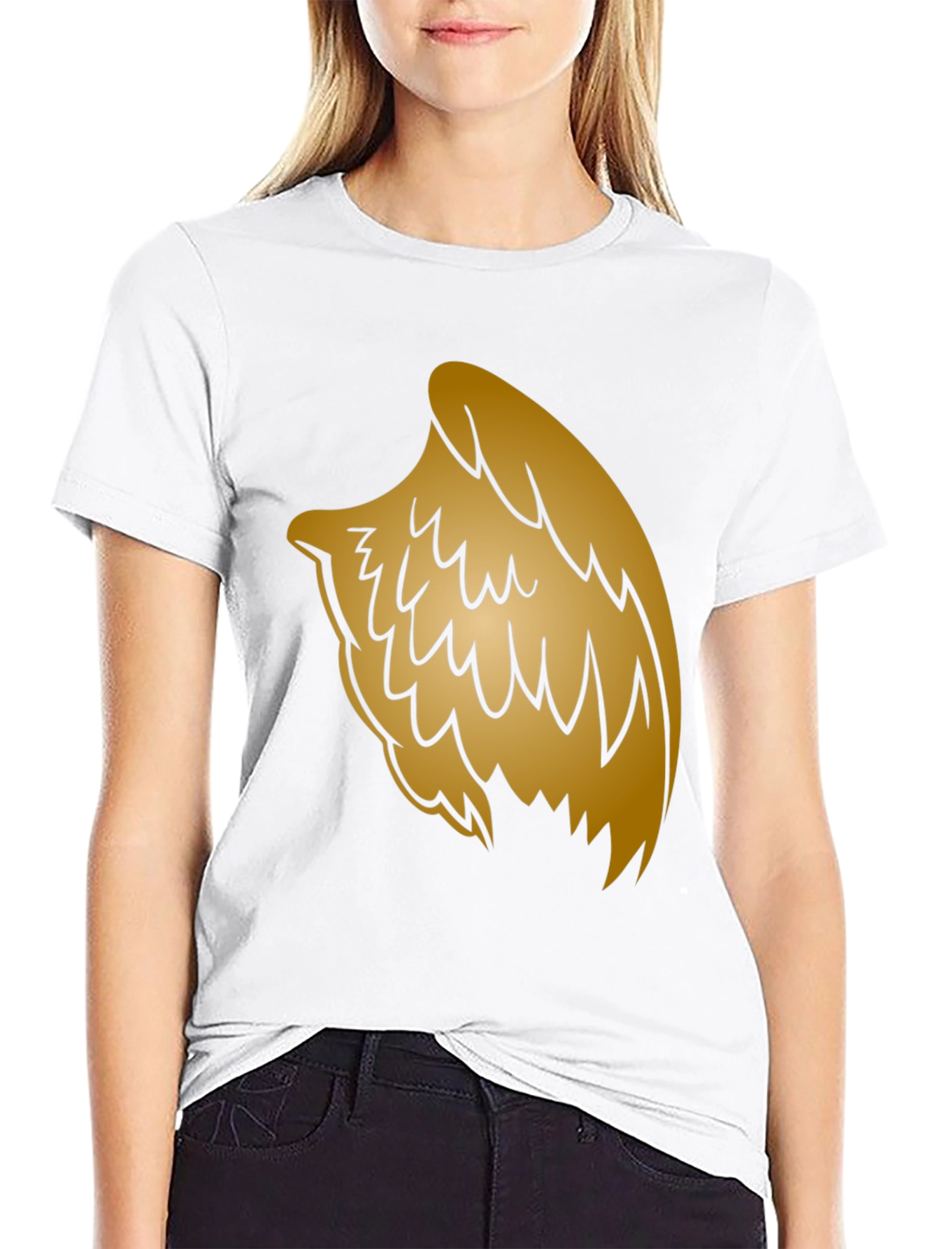 Golden Wing Graphic Black T-Shirt