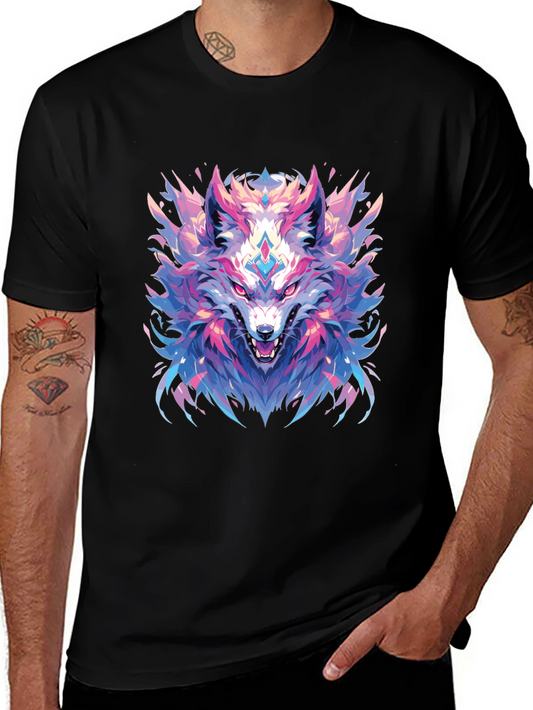 Wolf Graphic Black T-Shirt - Cool Animal Tee