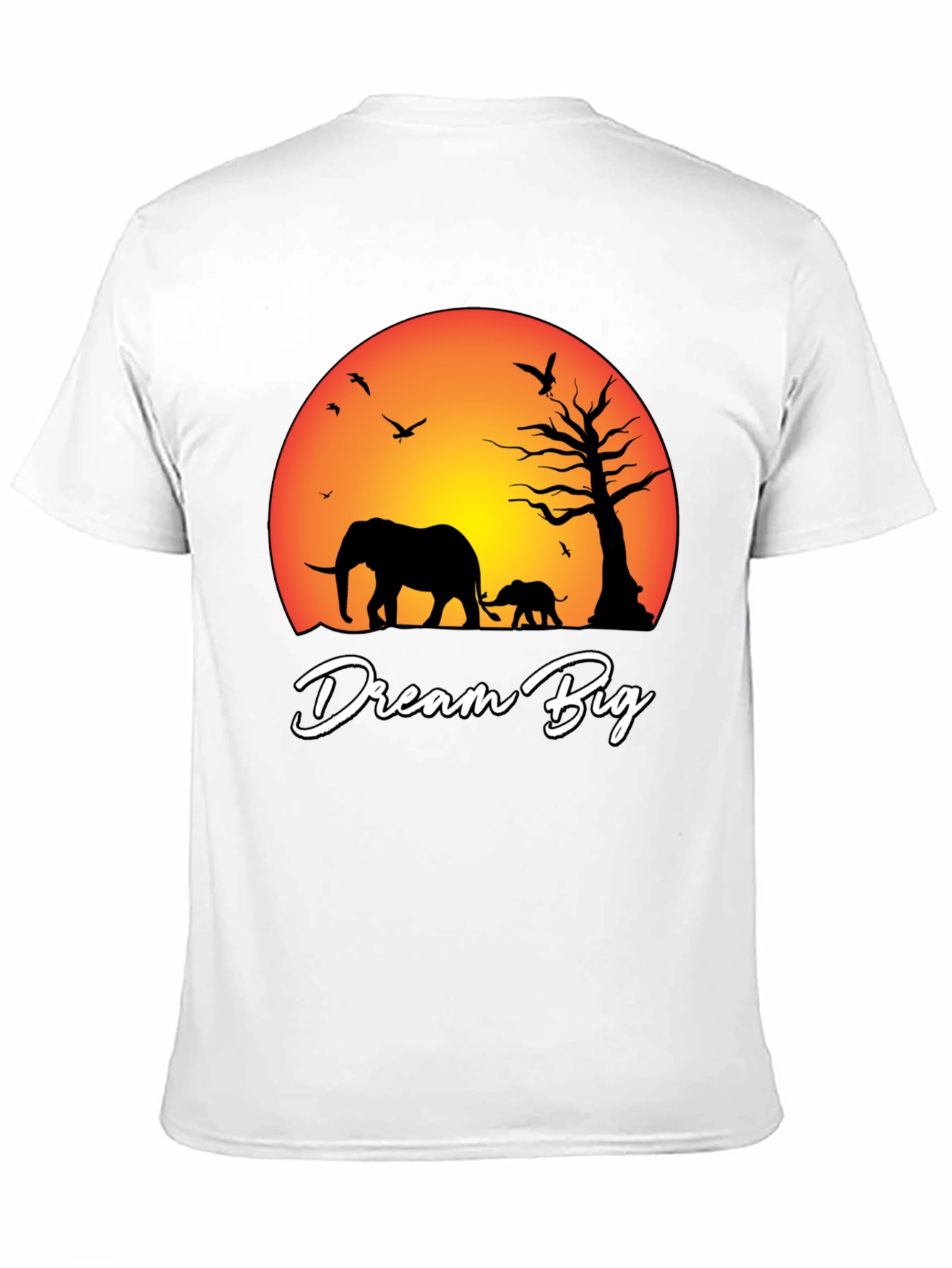 Dream Big Elephant Graphic Tee - Black