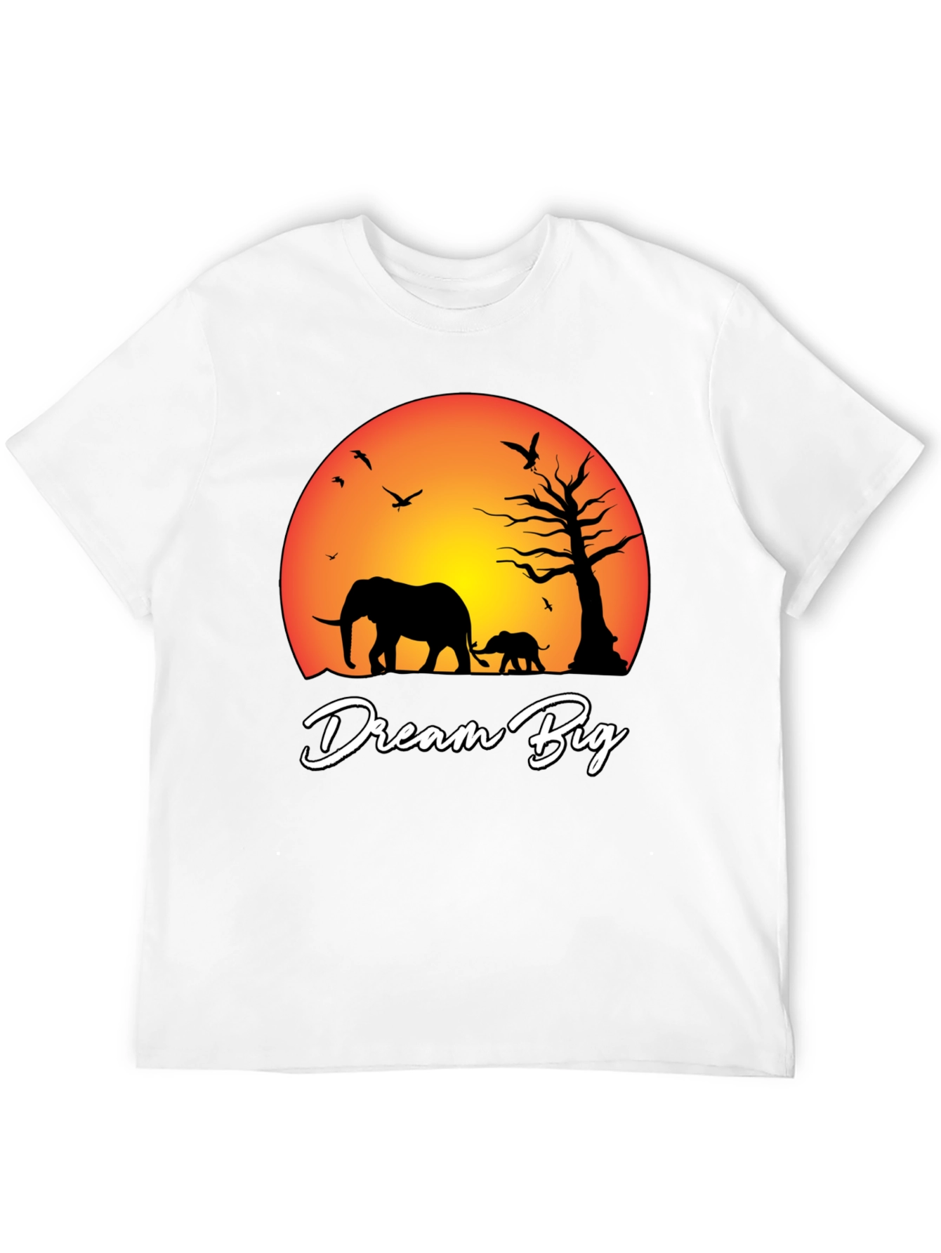 Dream Big Elephant Graphic Tee - Black