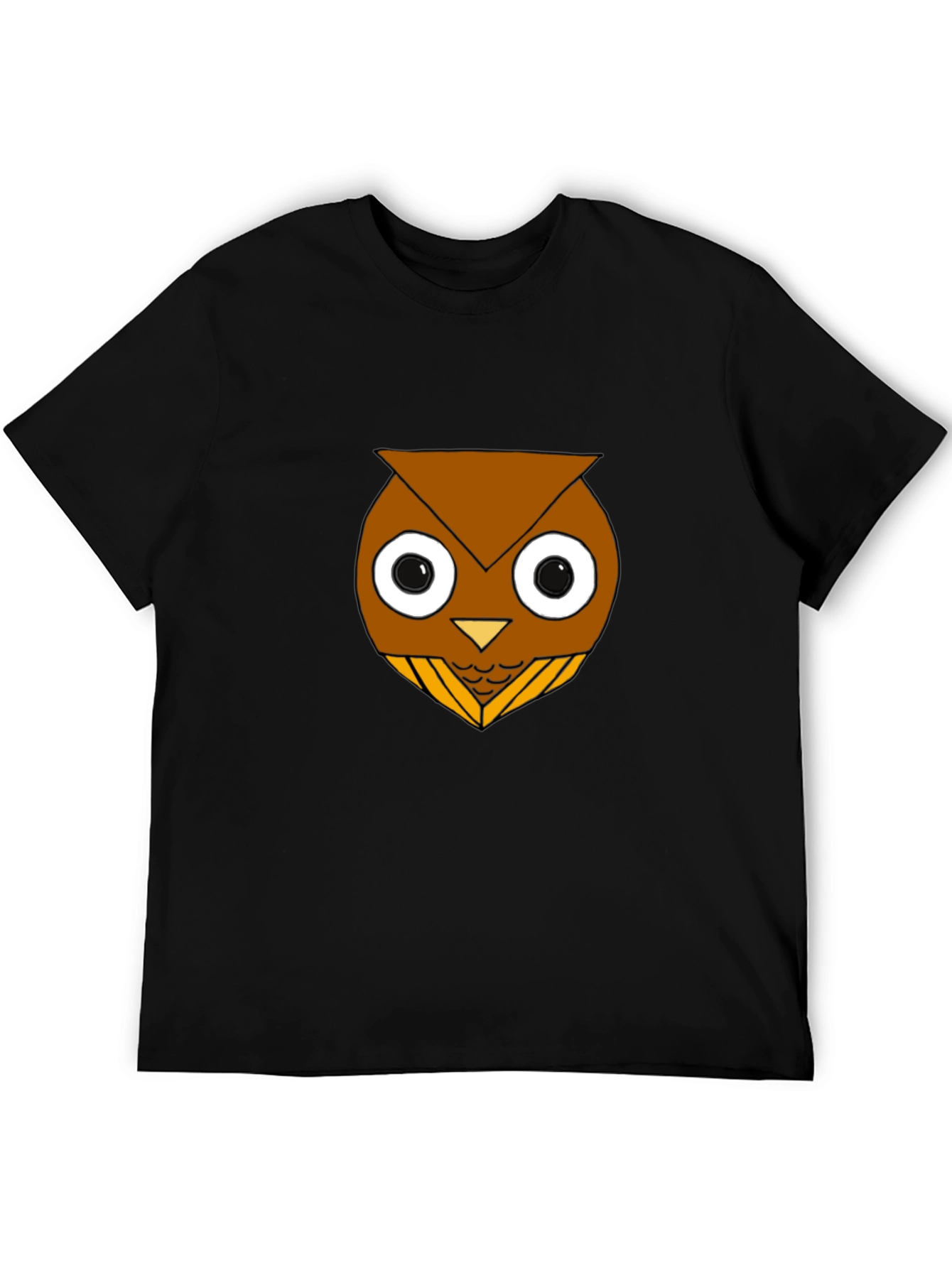 Funny Owl Graphic T-Shirt - Black Cotton Blend