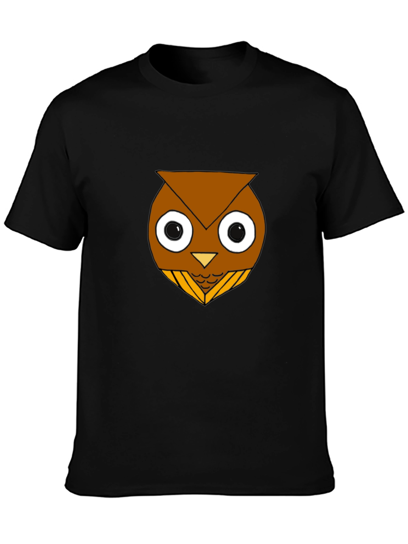 Funny Owl Graphic T-Shirt - Black Cotton Blend