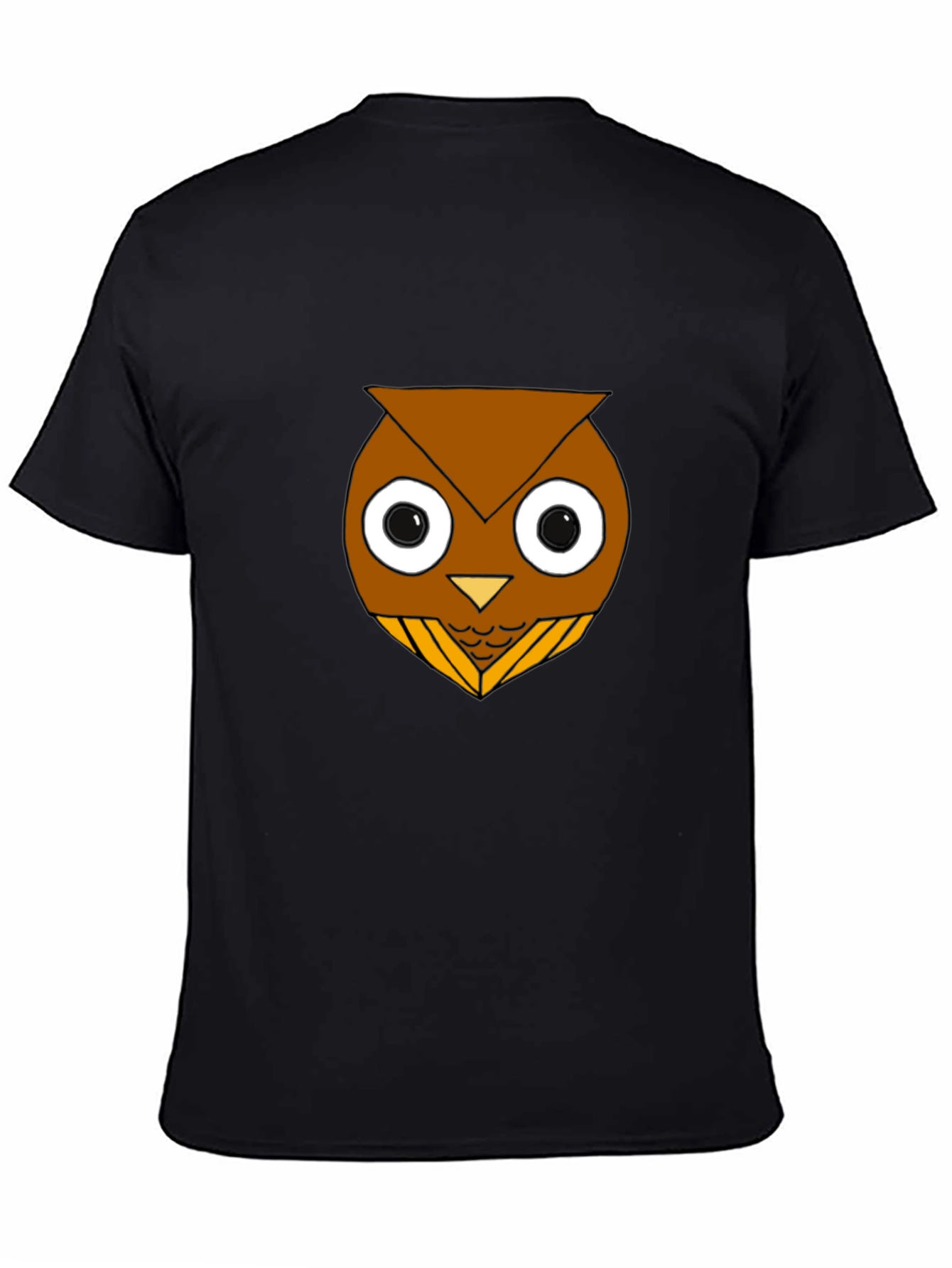 Funny Owl Graphic T-Shirt - Black Cotton Blend