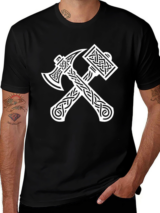 Viking Axe & Hammer Black T-Shirt