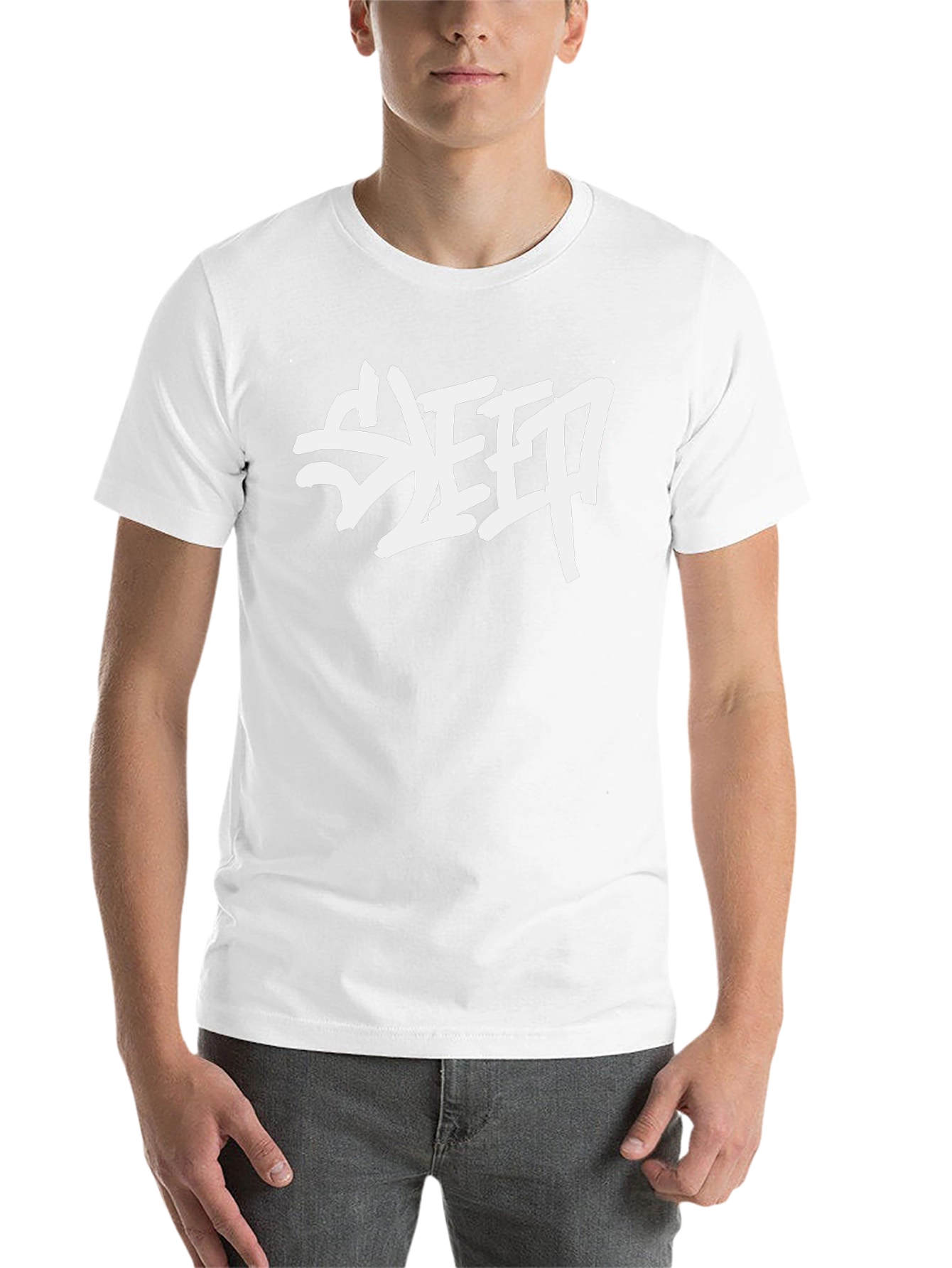 SLEEP Graphic Print Black Cotton T-Shirt