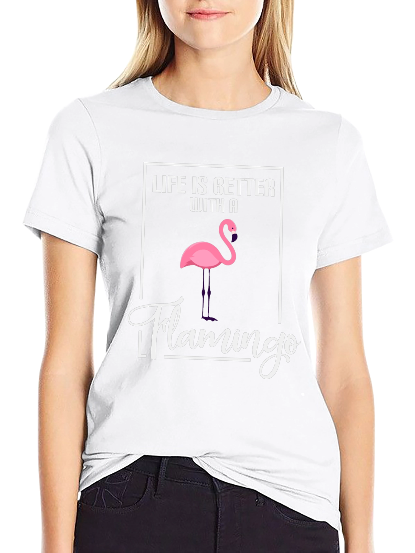 Life Is Better With A Flamingo Black T-Shirt