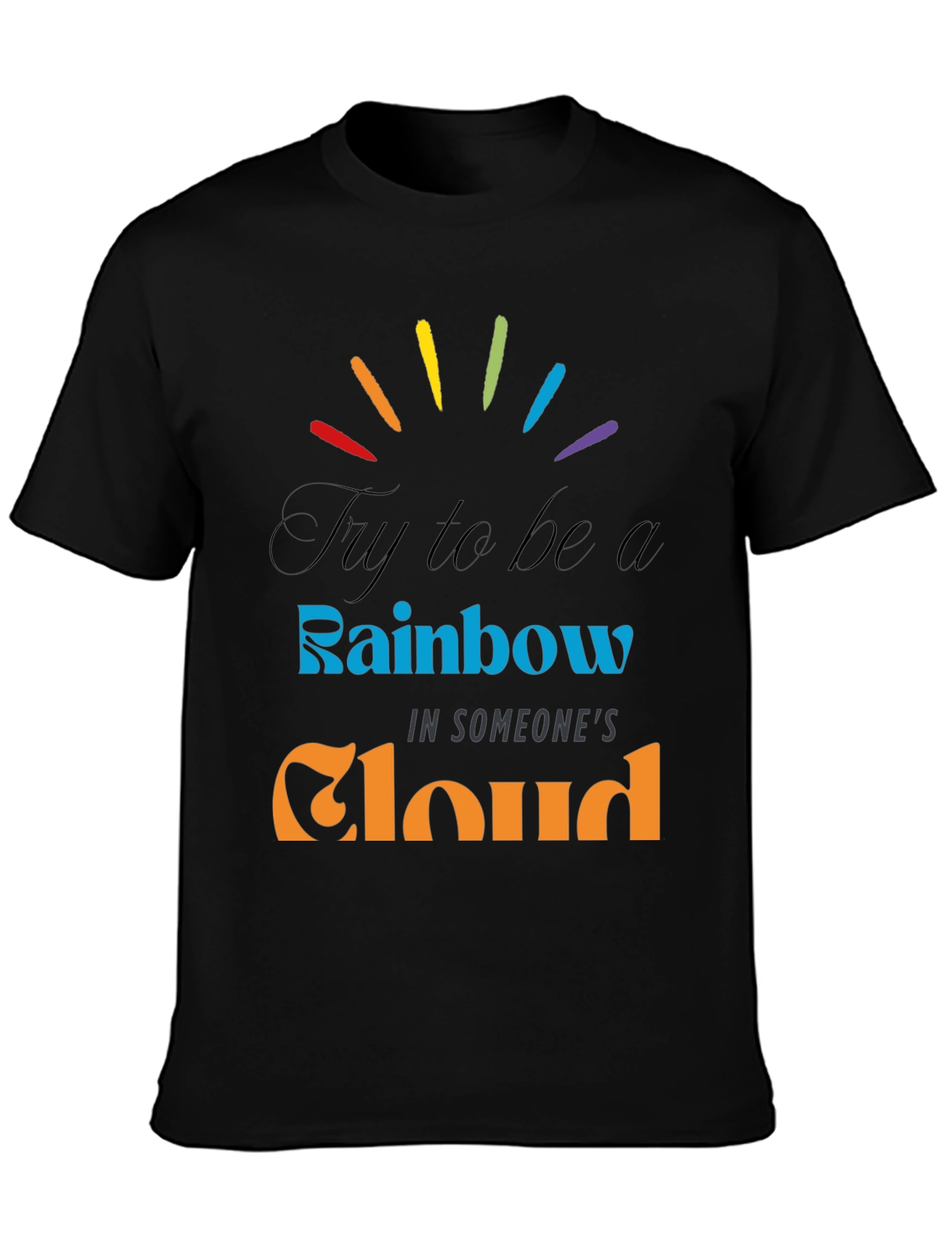 Rainbow Cloud Graphic Tee - Inspirational Comfort