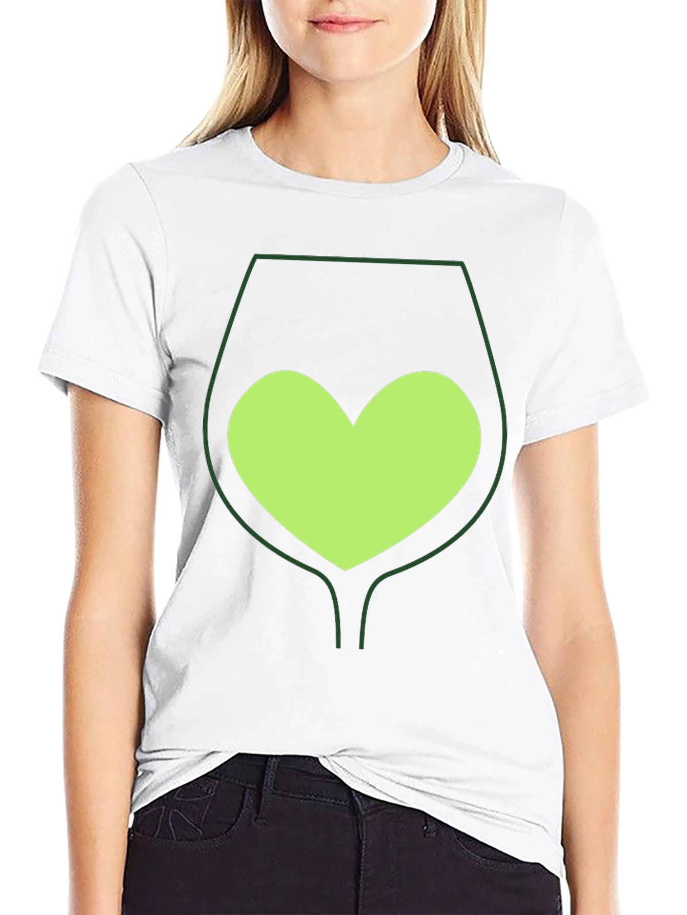 Wine Glass Heart Tee - Unique Graphic T-Shirt