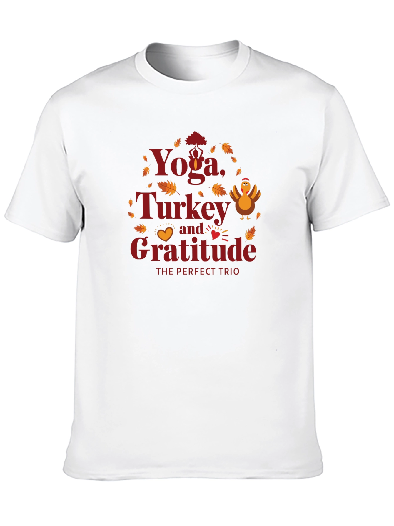Yoga Turkey Gratitude Trio Black T-Shirt