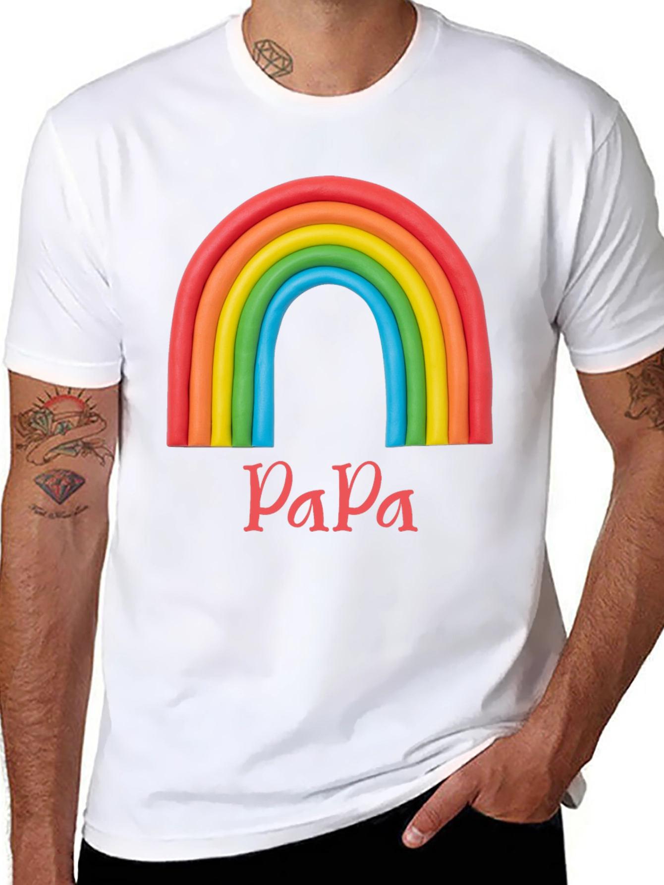 Rainbow Papa T-Shirt - Dad Pride