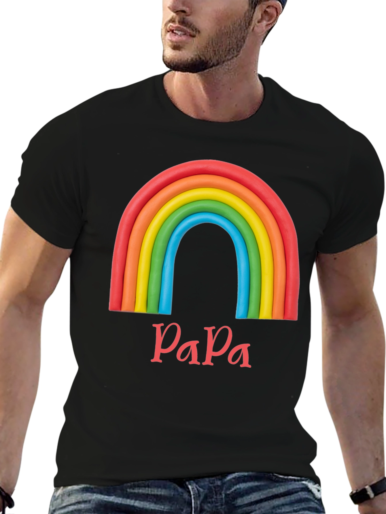 Rainbow Papa T-Shirt - Dad Pride