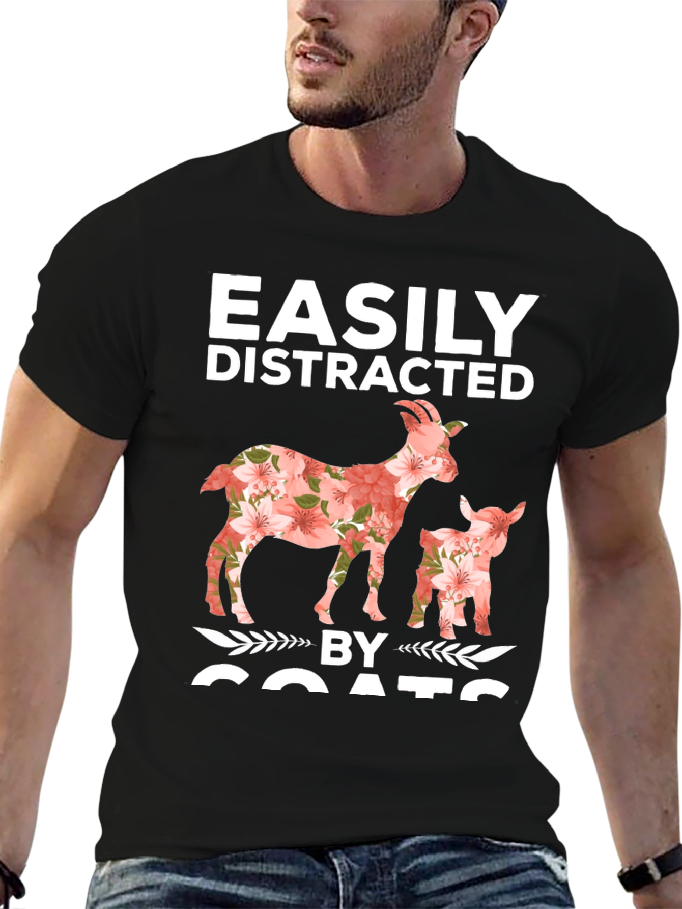 Easily Distracted By Goats Graphic Tee