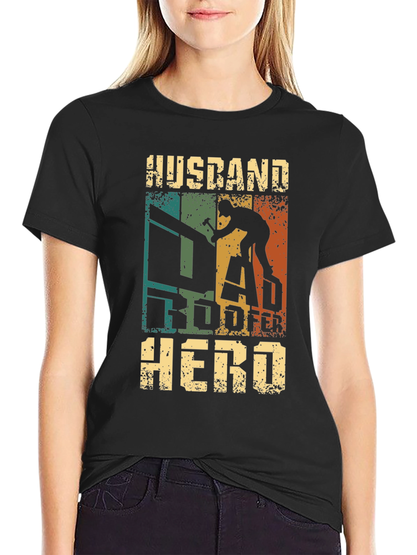 Husband Roofer Hero T-Shirt Gift for Roofing Dad