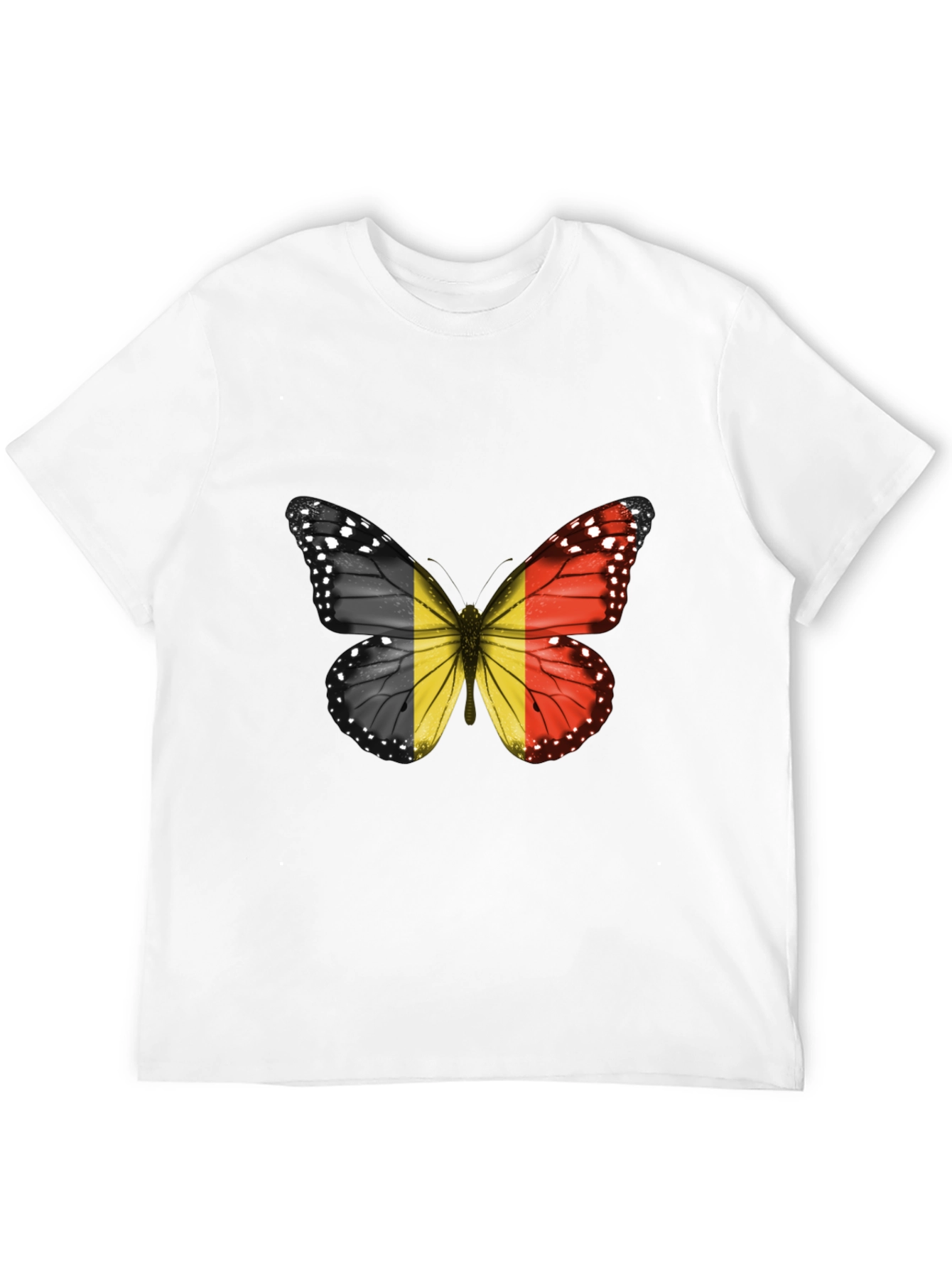 Belgium Flag Butterfly Graphic T-Shirt