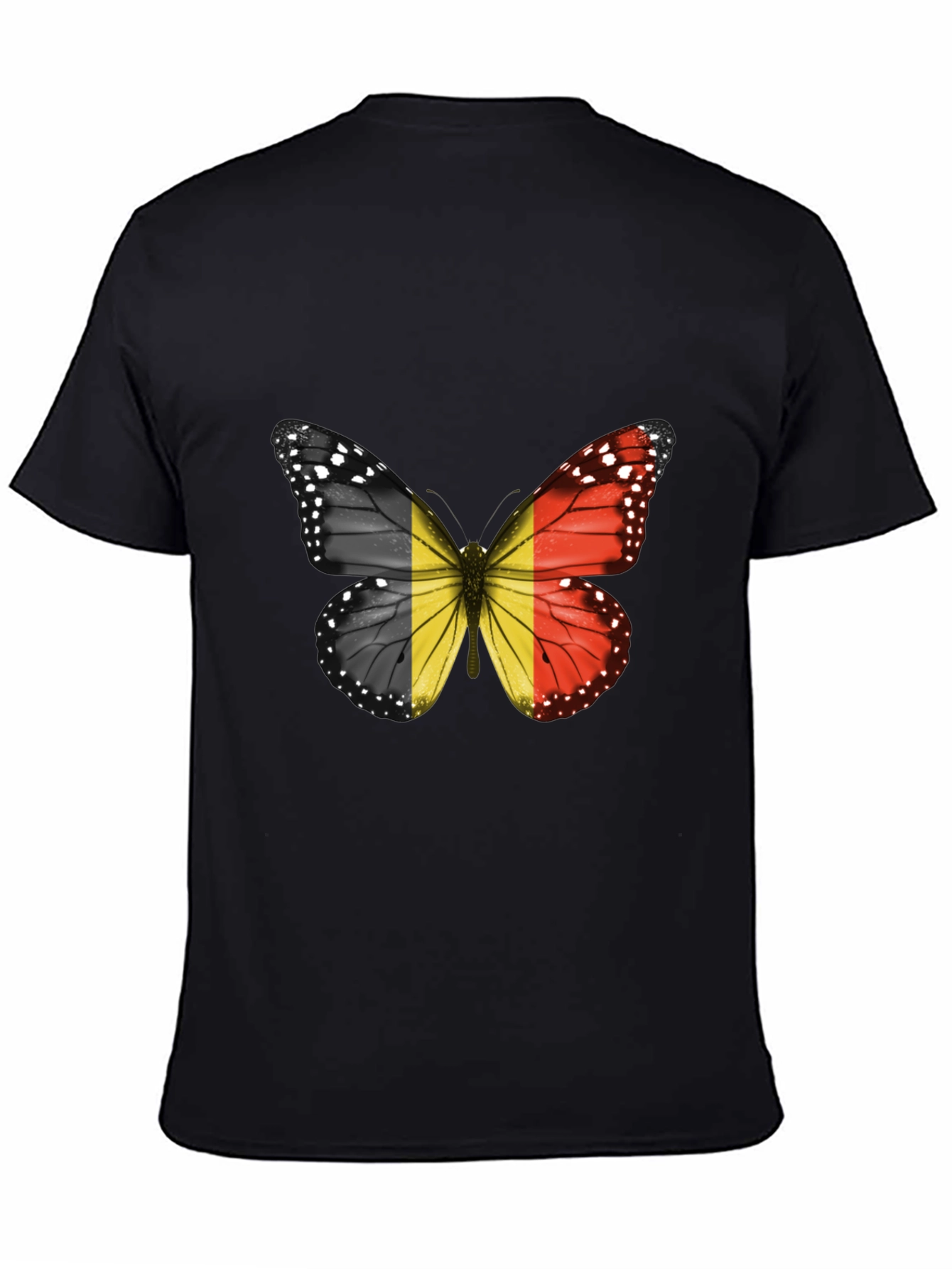 Belgium Flag Butterfly Graphic T-Shirt