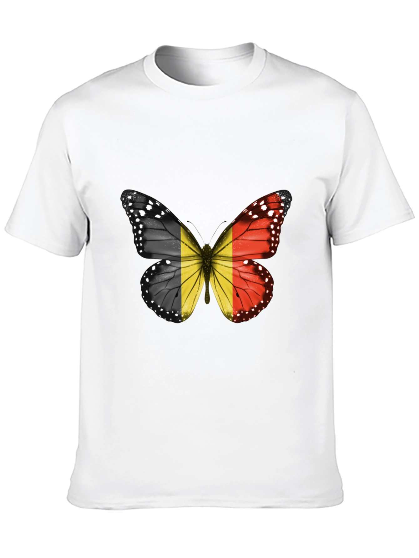 Belgium Flag Butterfly Graphic T-Shirt