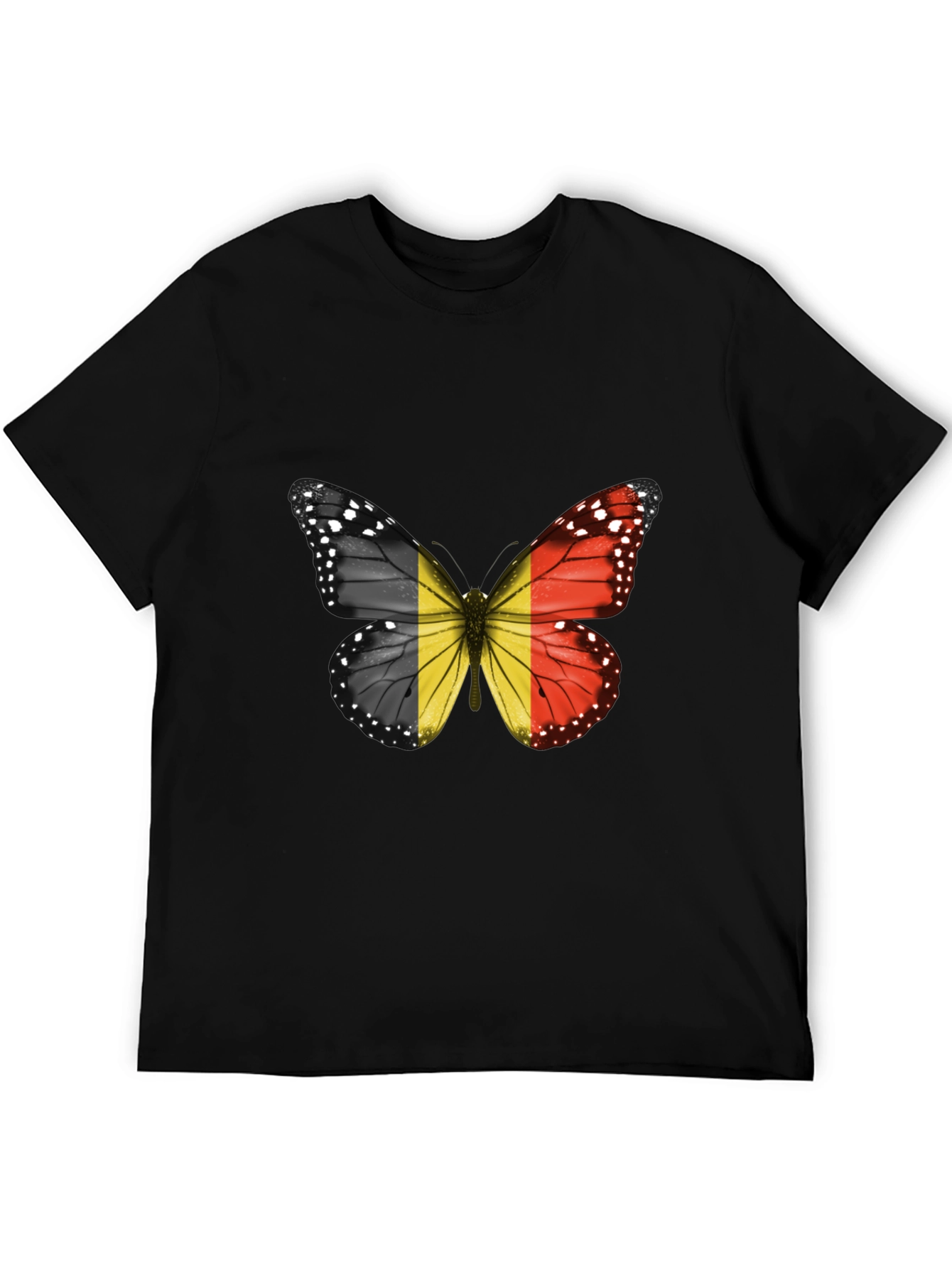 Belgium Flag Butterfly Graphic T-Shirt