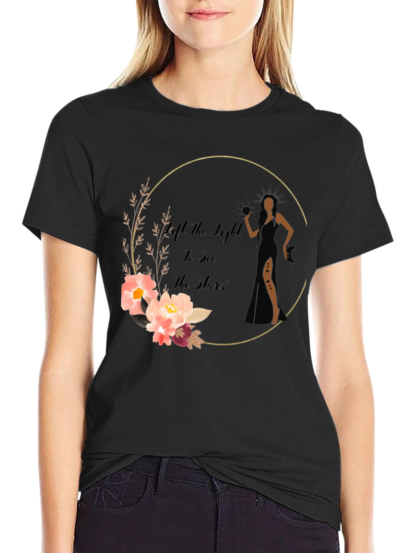 Elegant Floral Graphic Print T-Shirt