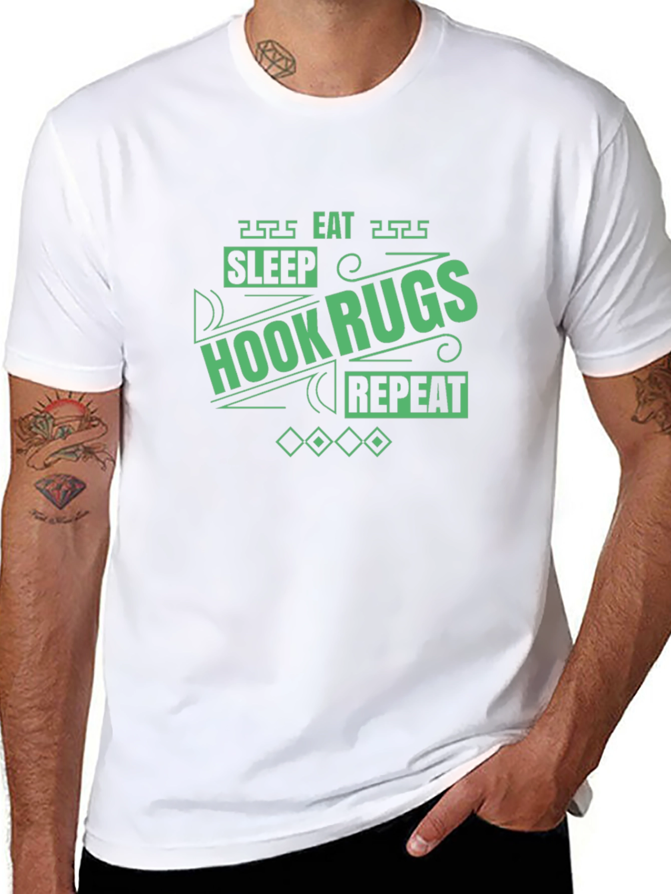 Hook Rugs T-Shirt - Sleep Eat Repeat