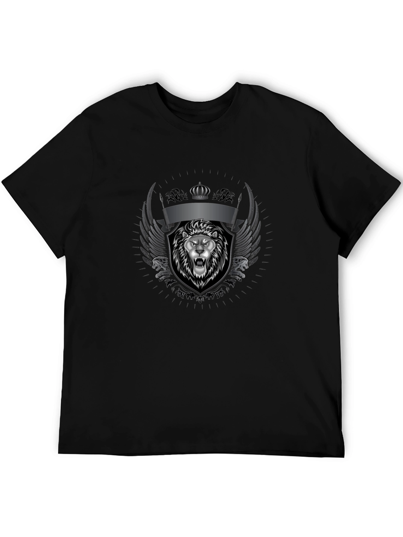Lion Crest Graphic Black T-Shirt