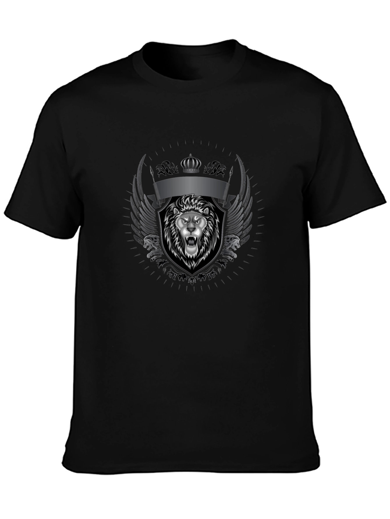 Lion Crest Graphic Black T-Shirt