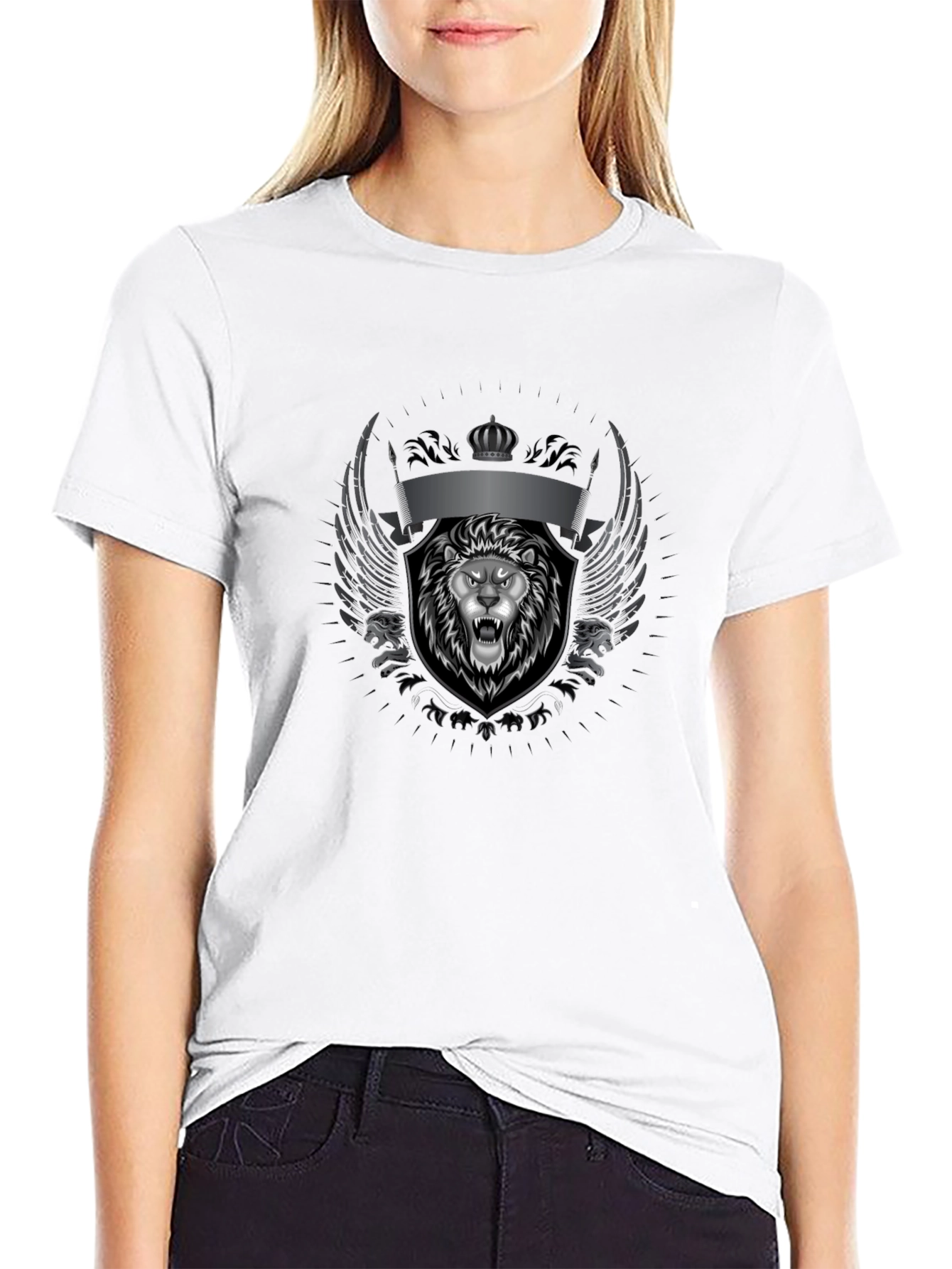 Lion Crest Graphic Black T-Shirt