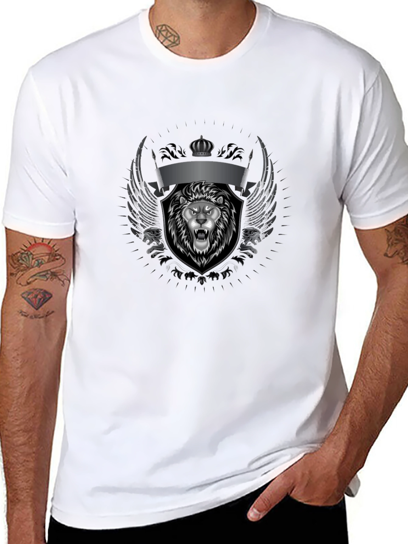 Lion Crest Graphic Black T-Shirt