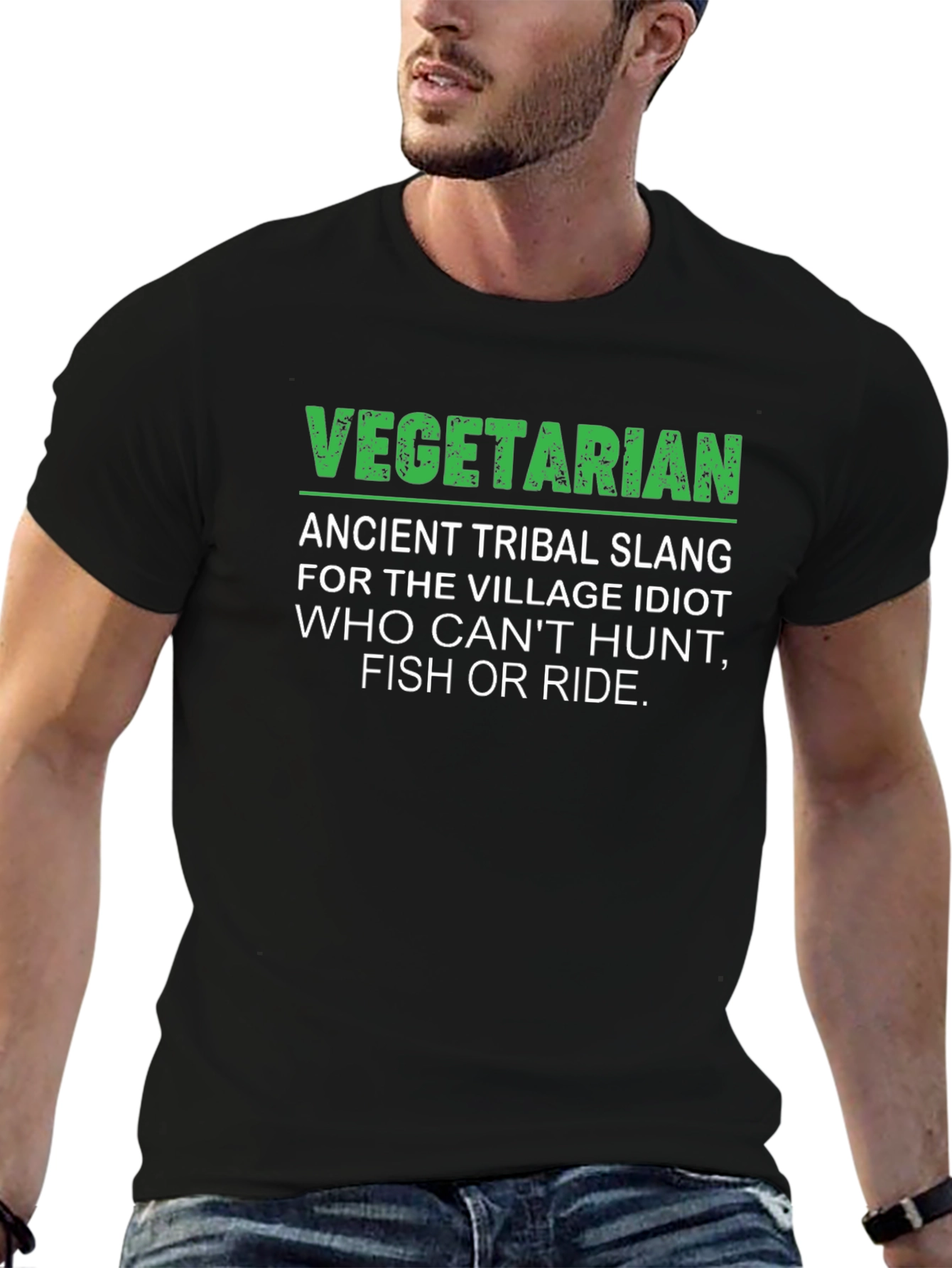 Vegetarian Slang Graphic T-Shirt - Humorous Tee