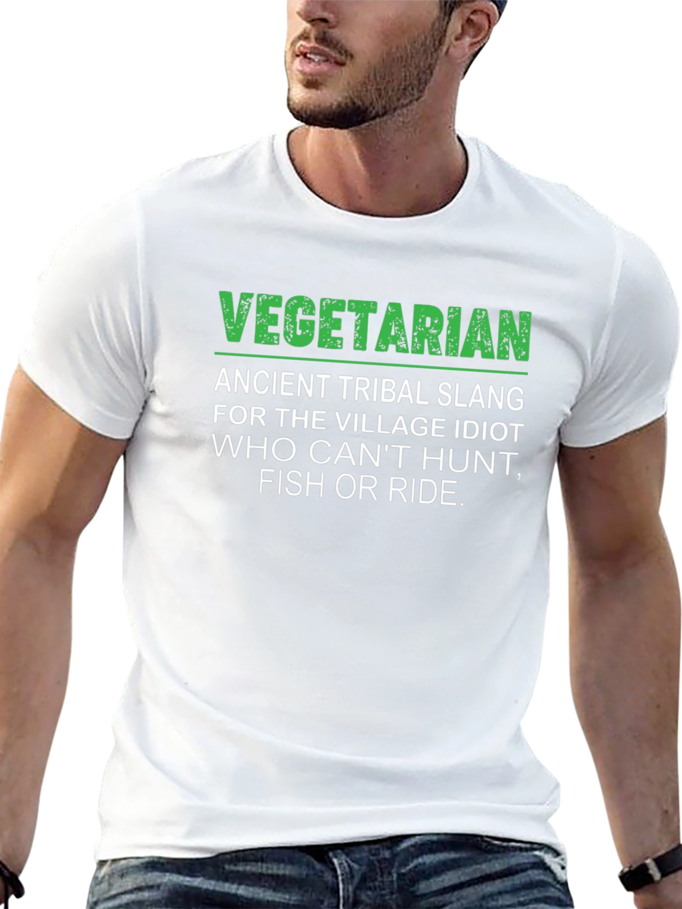 Vegetarian Slang Graphic T-Shirt - Humorous Tee