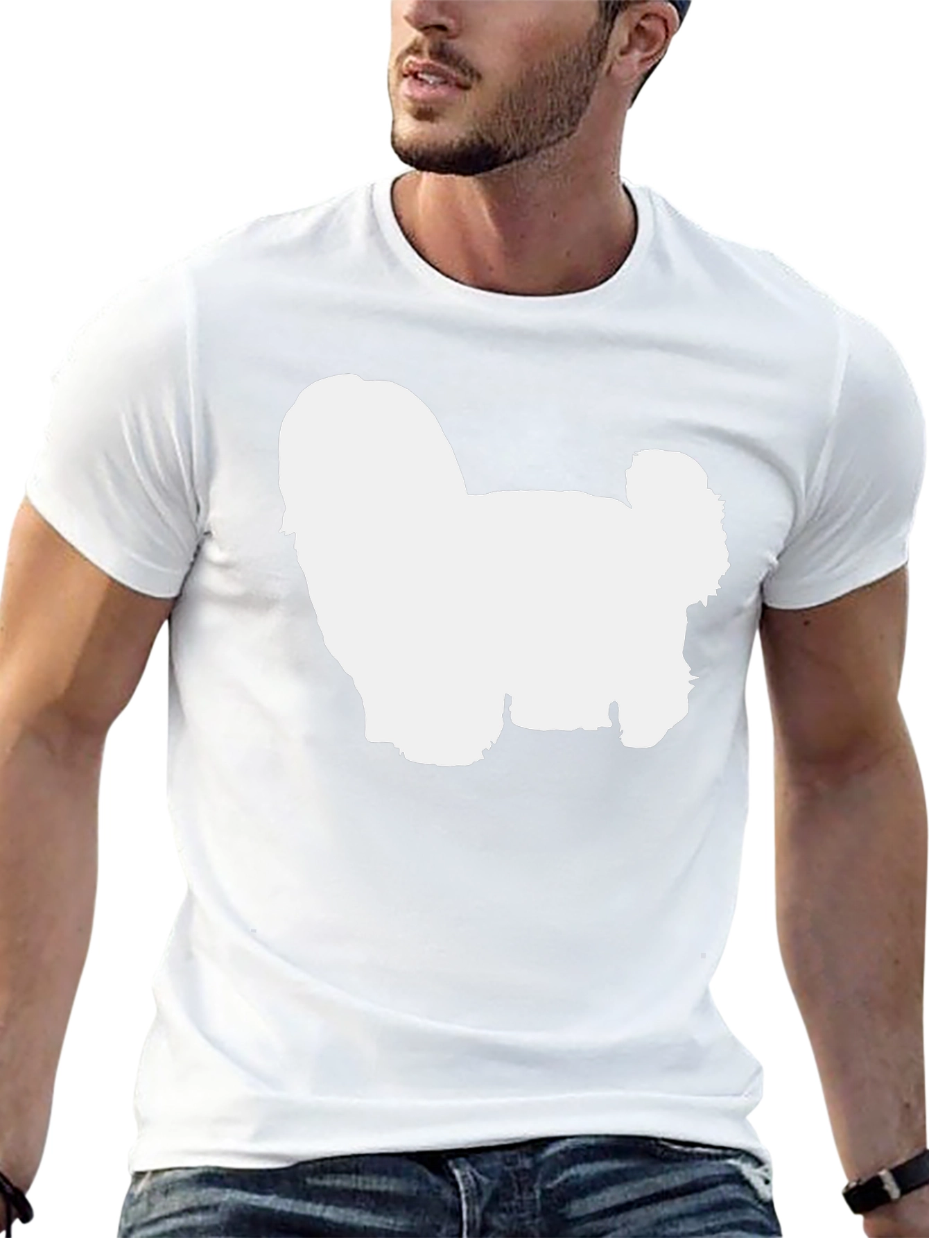 Dog Silhouette Graphic Tee - Soft Cotton Blend