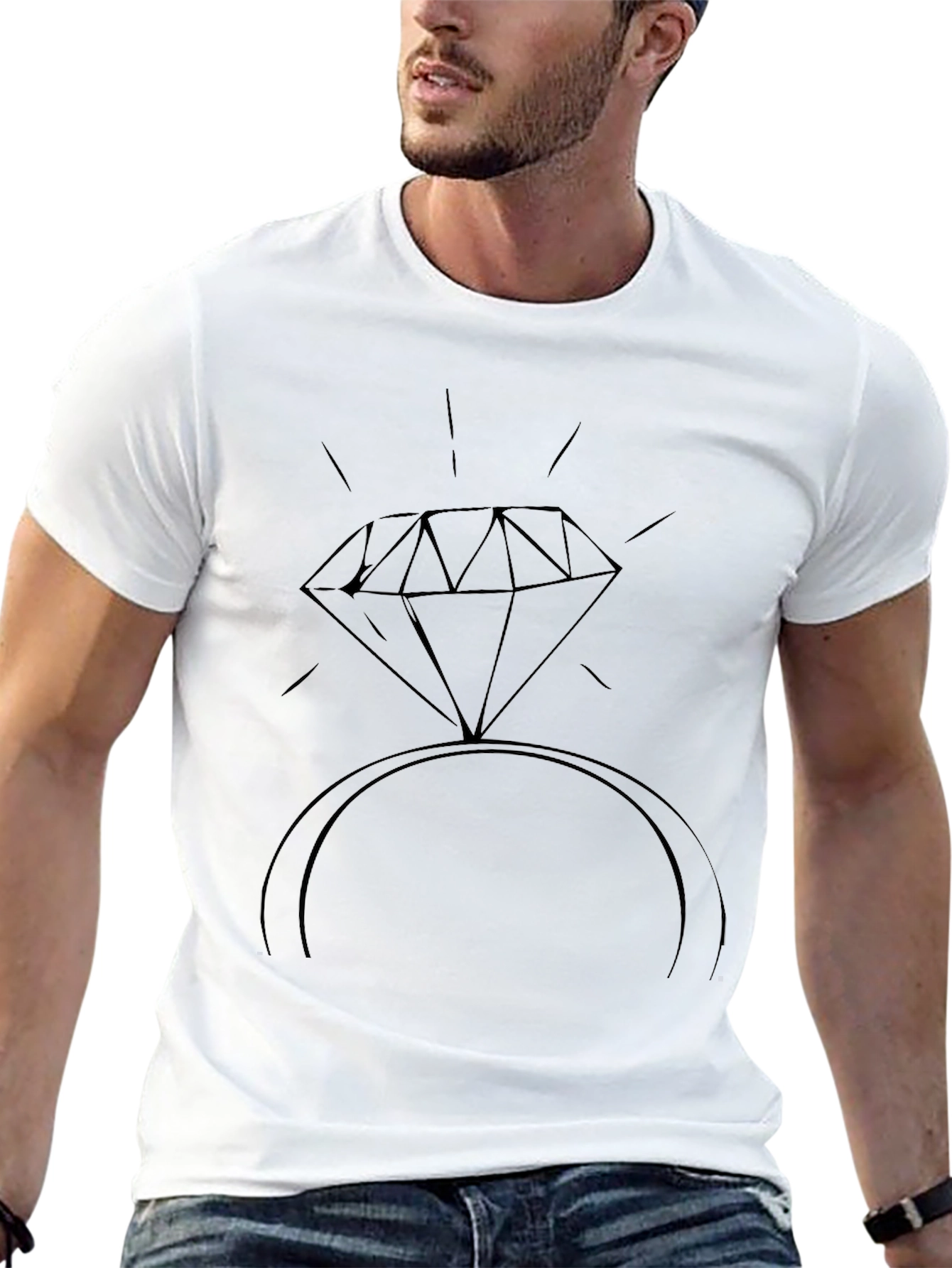 Diamond Ring Graphic T-Shirt - Stylish Casual Wear