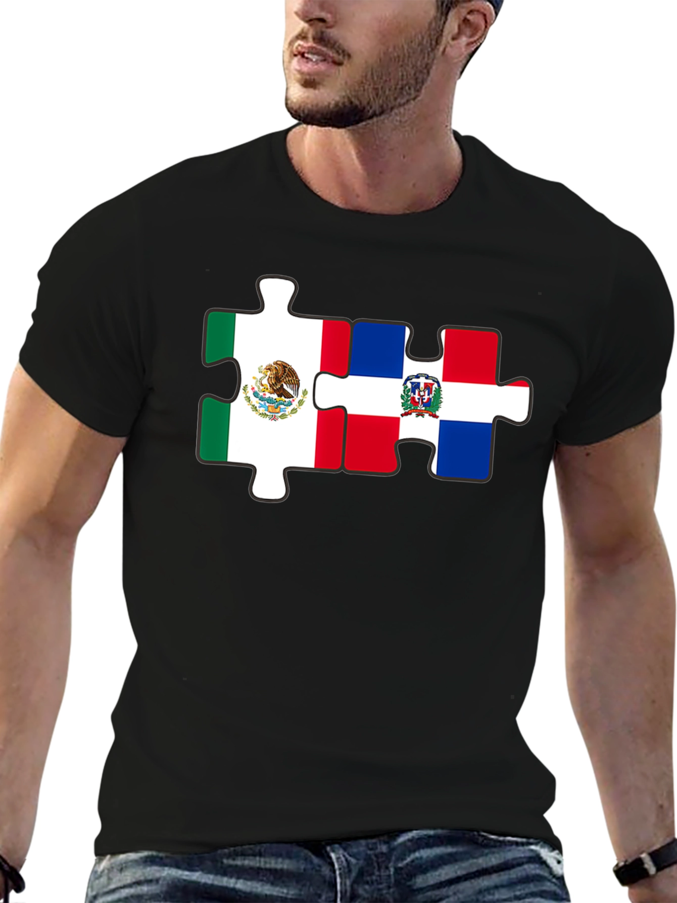Mexico & Dominican Republic Puzzle Piece T-Shirt