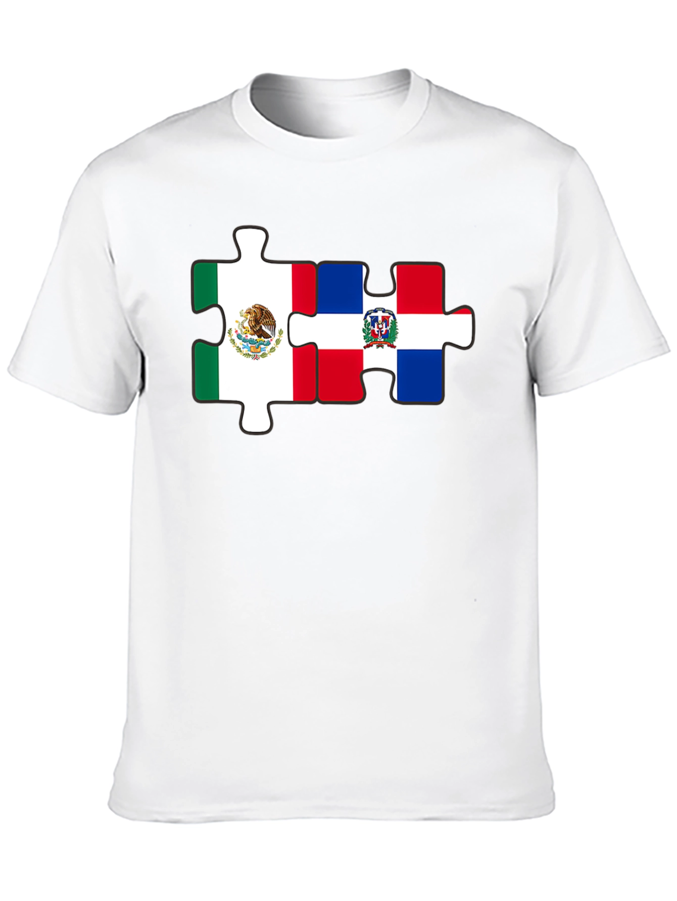 Mexico & Dominican Republic Puzzle Piece T-Shirt