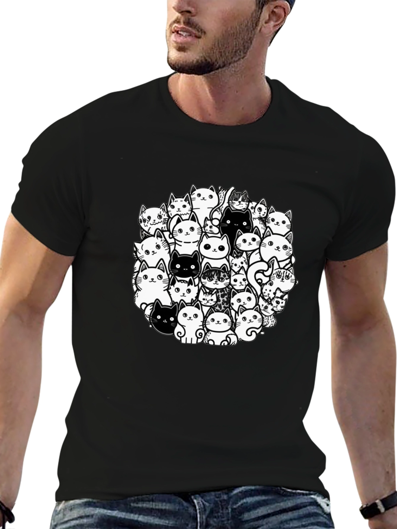 Cat Lover T-Shirt: Whimsical Feline Design