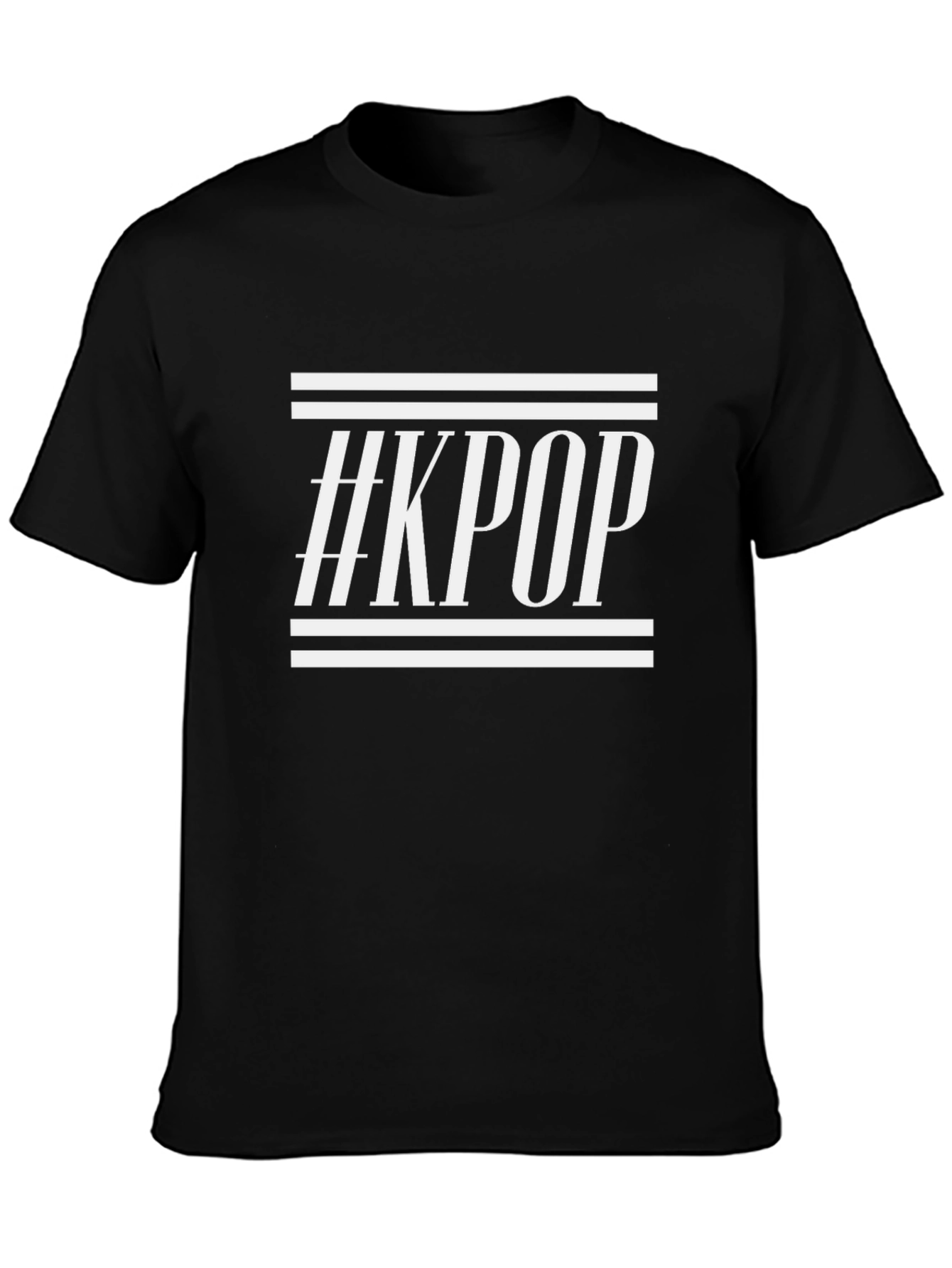 Stylish #KPOP Black Graphic Tee